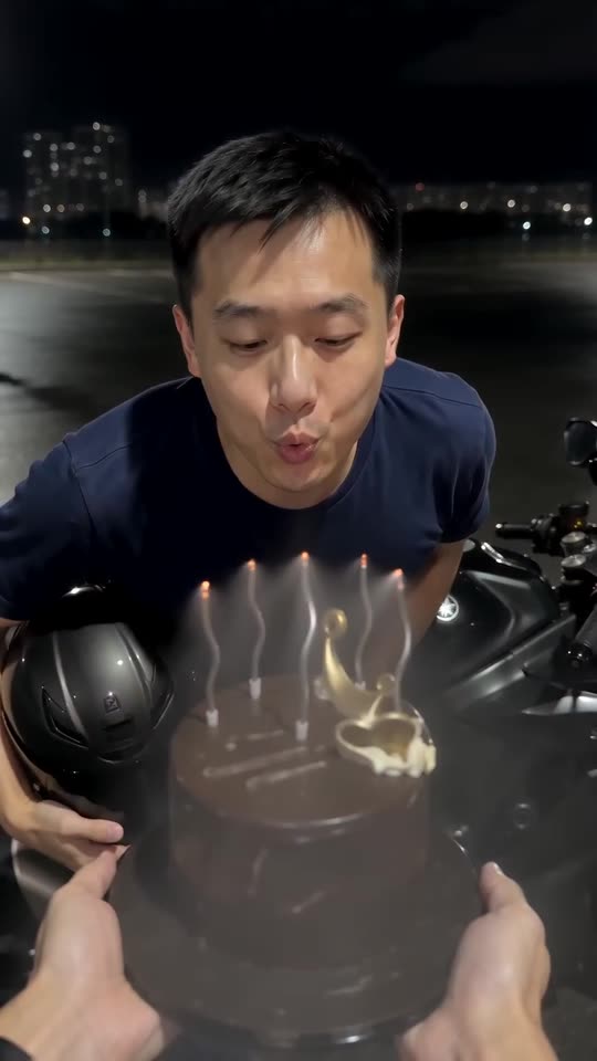 Biker Birthday Cake AI: example frame